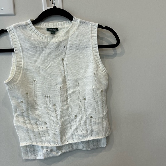 Summer White Vest Wild Fable Distressed Vest in Size XS - Picture 1 of 5